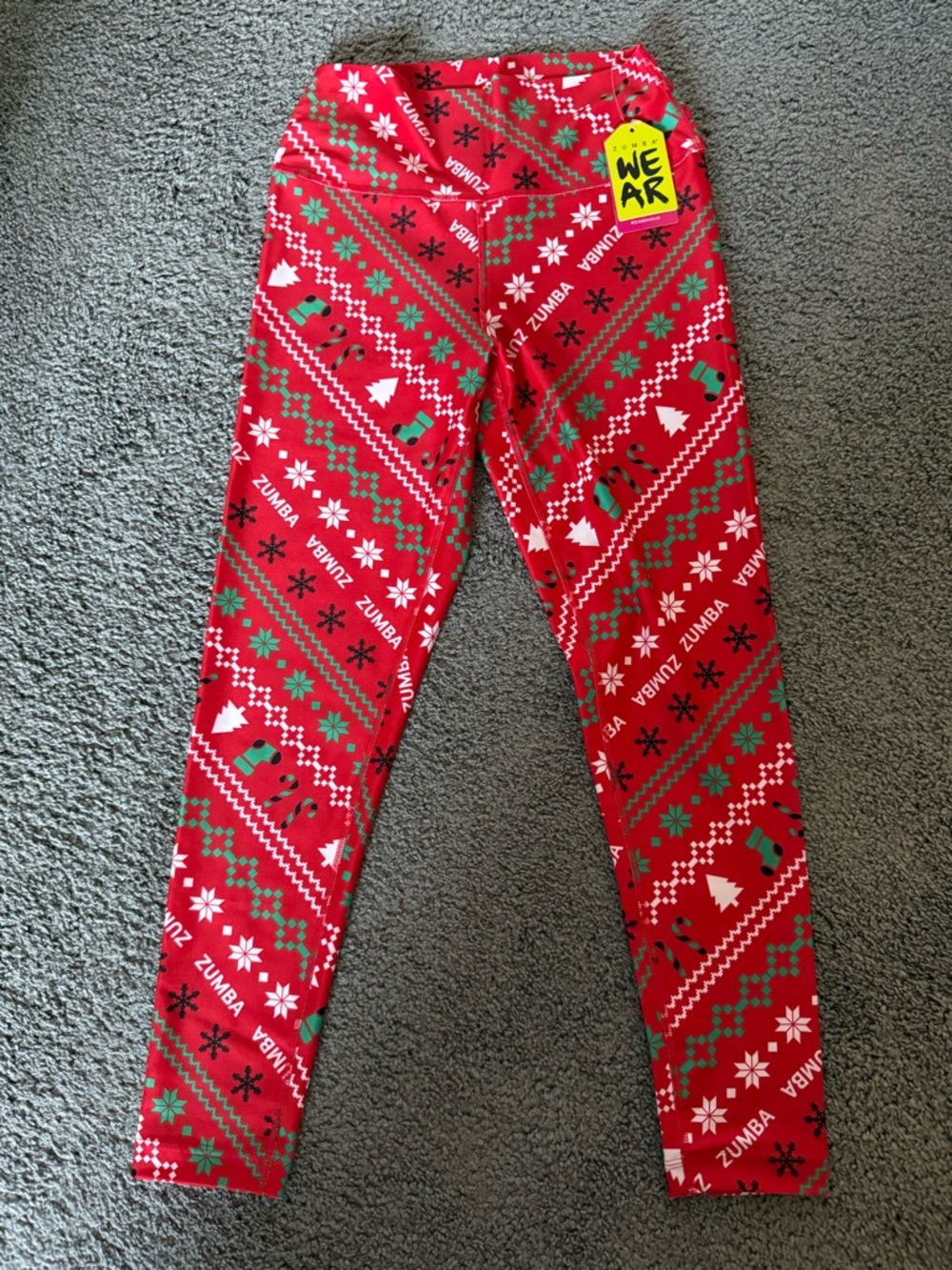 Zumba Fitness Red Holiday Patterned Leggings